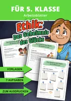 Vorschau - Arbeitsblätter - Ethikunterricht 5. Klasse – Glück, Zufriedenheit & Lebensfreude kindgerecht erklären - Deckblatt