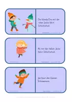 Vorschau - Spiele - Lesedominos Winter - Kinder im Winter 2 - Lesedominos Klasse 1 - Lesedominos Klasse 2 - 3-fach differenziert - Lesedomino für die Bild-Satz-Zuordnung - Lesedomino Klasse 1 - Lesedomino Klasse 2 - Freiarbeitsmaterial Deutsch - Freiarbeit Deutsch - Seite 3