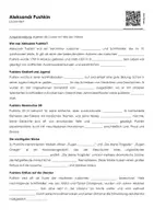 Vorschau - Arbeitsblätter - Aleksandr Pushkin (Lückentext, Erklärvideo, Übungen) - Deckblatt