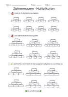 Vorschau - Arbeitsblätter - Zahlenmauern - Multiplikation - Seite 1