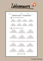 Vorschau - Arbeitsblätter - Zahlenmauern - Multiplikation - Deckblatt