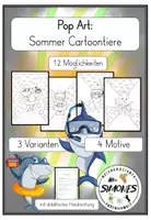 Vorschau - Mal- und Bastelvorlagen - Pop Art Kunst: Sommer - Deckblatt