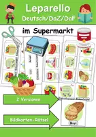 Vorschau - Spiele - Leporello/Faltbuch Thema im Supermarkt (Klasse 1 und 2) - Deckblatt