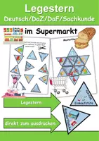 Vorschau - Arbeitsblätter - Legestern im Supermarkt Wortschatz - DaZ/DaF, Deutsch (Klassen 1 und 2) - Deckblatt