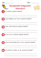 Vorschau - Arbeitsblätter - Europäische Integration Arbeitsblatt 7. & 8. Klasse Europäische Union AB mit Lösungen - Seite 1