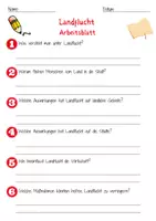 Vorschau - Arbeitsblätter - Landflucht Arbeitsblatt 7. & 8. Klasse Urbanisierung AB mit Lösungen - Seite 1