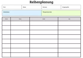 Vorschau - Unterrichtsreihen - Reihenplanung (Vorlage) - Seite 1