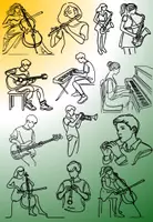 Vorschau - selbst erstellte Cliparts/Grafiken - Verschiedene Musikerinnen und Musiker - Deckblatt