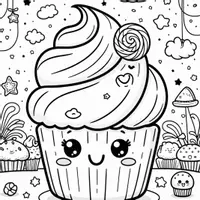 Aperçu - Matériel pour travaux manuels / dessin - Cupcakes coloriages (50 modèles à colorier) - Page 2