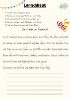 Vorschau - Arbeitsblätter - Fasnacht Lerntext und Diktat nach Freschmethoden - Deckblatt