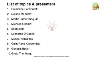 Vorschau - Arbeitsblätter - Research & presentation project: People who made / are making a difference - Seite 3