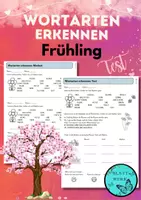 Vorschau - Arbeitsblätter - Wortarten erkennen: Ein kleiner Test im Frühling - Deckblatt