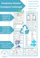 Vorschau - Arbeitsblätter - Ecological challenges: Vocabulary-booster exercises - Deckblatt