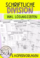 Vorschau - Arbeitsblätter - Schriftliche Division (5 Kopiervorlagen) - Deckblatt