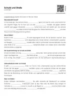 Vorschau - Arbeitsblätter - Schuld und Strafe (Lückentext, Erklärvideo, Übungen) - Deckblatt