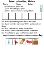 Vorschau - Arbeitsblätter - im Supermarkt Leserätsel - Lesen, schneiden, kleben - DaZ/DaF, Deutsch, Sachunterricht - Seite 3