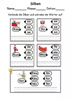 Vorschau - Arbeitsblätter - im Supermarkt Silben/Wortschatz DaZ/DaF, deutsch - Seite 1