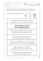 Vorschau - Arbeitsblätter - Gedicht lernen - Verkleiden macht den Fasching bunt - Seite 3