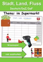 Vorschau - Spiele - Stadt, Land, Fluss im Supermarkt - DaZ/DaF, Deutsch (Klassenspiel) - Deckblatt