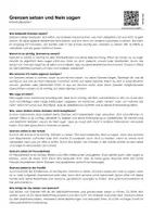 Vorschau - Arbeitsblätter - Grenzen setzen und Nein sagen (Infotext und Übungen) - Deckblatt