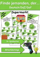 Vorschau - Spiele - Mitschüler Bingo im Supermarkt - DaZ/DaF, Deutsch (Klassenspiel) - Finde jemanden, der… - Deckblatt