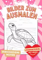 Vorschau - Arbeitsblätter - Kunst Schildkröte Ausmalbilder Kunstidee Fensterbild Entspannung - Deckblatt