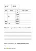 Vorschau - Arbeitsblätter - end End Wortstammtabelle - Deckblatt