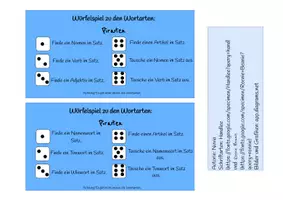 Vorschau - Spiele - Materialpaket - Würfelspiel - Wortarten - Seite 2