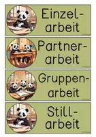 Vorschau - Bildkarten - Tafelschilder Sozialformen Pandas - Seite 2