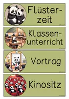Vorschau - Bildkarten - Tafelschilder Sozialformen Pandas - Seite 3