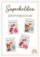 Vorschau - Poster - Superhelden Geburtstagsschilder - Deckblatt