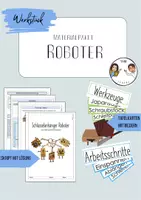 Vorschau - Arbeitsblätter - Technik - Werkstück Schlüsselanhänger Roboter - Materialpaket - Deckblatt