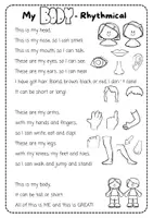 Vorschau - Arbeitsblätter - Body Parts and Verbs - Rhythmical - Seite 1