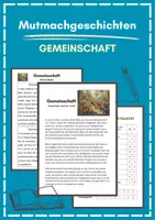 Vorschau - Arbeitsblätter - Mutmachgeschichten: Gemeinschaft - Deckblatt