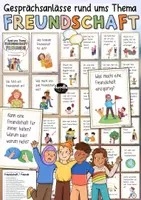 Vorschau - Spiele - Freundschaft / Freunde - 35 Gesprächskarten / Impulse (Klasse 2-6) - Deckblatt