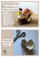 Vorschau - Mal- und Bastelvorlagen - Bastelanleitung Eierbecher aus Eierkarton für Ostern - Seite 1