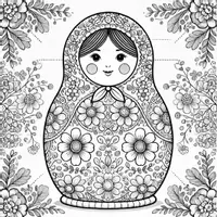 Aperçu - Matériel pour travaux manuels / dessin - Matriochkas coloriages (50 modèles à colorier) - Page de couverture