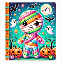 Aperçu - Matériel pour travaux manuels / dessin - Momie d’Halloween coloriages (50 modèles à colorier) - Page de couverture