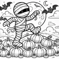Aperçu - Matériel pour travaux manuels / dessin - Momie d’Halloween coloriages (50 modèles à colorier) - Page 3