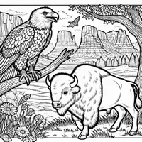 Aperçu - Matériel pour travaux manuels / dessin - Animaux nationaux d’Amérique du Nord - Coloriages (10 modèles à colorier) - Page 2