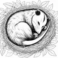 Aperçu - Matériel pour travaux manuels / dessin - Opossum - Coloriages (50 modèles à colorier) - Page 3