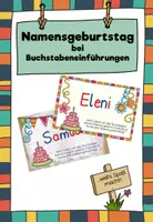 Vorschau - Bildkarten - Namensgeburtstag bei Buchstabeneinführungen - Deckblatt
