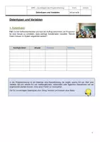 Vorschau - Arbeitsblätter - JavaScript - Datentypen und Variablen - Deckblatt