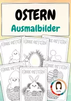 Vorschau - Mal- und Bastelvorlagen - Ausmalbilder und Grußkarten Ostern - 20 Motive - Deckblatt
