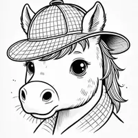 Aperçu - Matériel pour travaux manuels / dessin - Chevaux avec Chapeaux - Coloriages (50 modèles à colorier) - Page de couverture