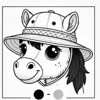 Aperçu - Matériel pour travaux manuels / dessin - Chevaux avec Chapeaux - Coloriages (50 modèles à colorier) - Page 2