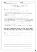 Vorschau - Arbeitsblätter - Frühling: Lückentext + Schreibaufgabe - Seite 1