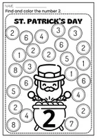 Vista previa - Manualidades / Dibujos para colorear - ST PATRICK'S DAY. FIND AND COLOR THE NUMBER. (ENG/SP) - página 3