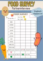 Vorschau - Arbeitsblätter - Food Survey Englisch Food and Drinks Partnerinterview - Deckblatt