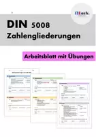 Vorschau - Arbeitsblätter - DIN 5008 Zahlengliederungen: Arbeitsblatt mit Übungen // WiK - IT - Deckblatt